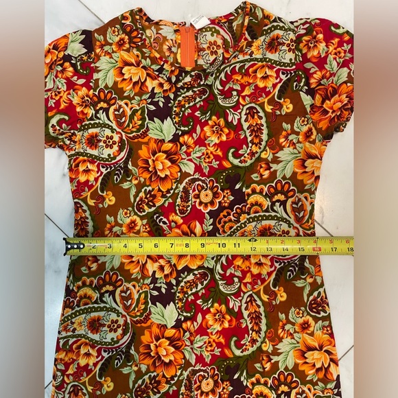 Vintage fall harvest Thanksgiving themed mini dress with collar by Victory - Picture 8 of 10